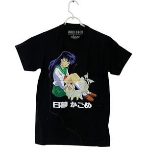 Box Lunch Inu Yasha Graphic T Shirt Mens Size M Black Short Sleeve Cotton